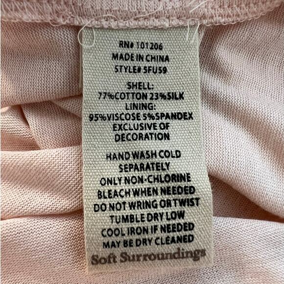 NEW Soft Surroundings Tunic in Pink w/Sheer Overlay Linings Lace Hem Size 1X - Picture 7 of 8